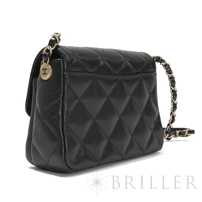 CHANEL シャネル ミニ フラップ バッグ ブラック キャビアスキン ゴールド金具 AS4907 B17672 94305 26