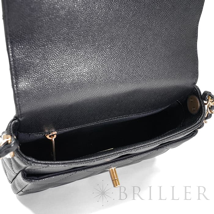 CHANEL シャネル ミニ フラップ バッグ ブラック キャビアスキン ゴールド金具 AS4907 B17672 94305 3