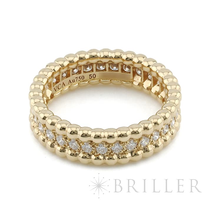 (中古)Van Cleef & Arpels ヴァン クリーフ&アーペル ペルレ リング 10号 イエローゴールド  ダイヤモンド（商品ID：3717018973284）詳細ページ | レディースブランド サロン BRILLER |  高級ブランドのレディース腕時計、バッグ、ジュエリーのオンラインストア