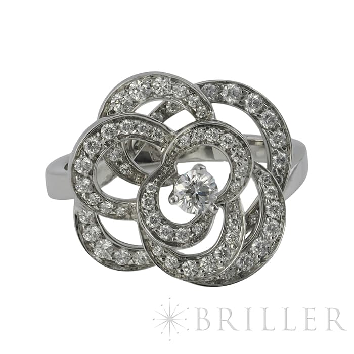 中古)CHANEL シャネル カメリア コレクション リング ミディアムモデル