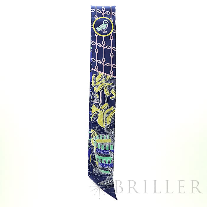 HERMES エルメス その他 ツイリー シルク LA DANCE DES AMAZONES　IM/INDIGO/JAUNE/MUL 9