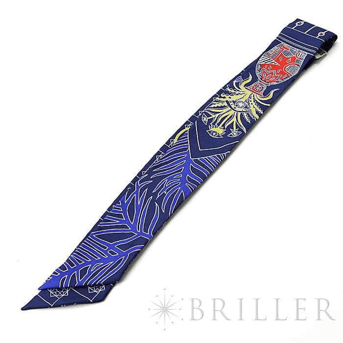 HERMES エルメス その他 ツイリー シルク LA DANCE DES AMAZONES　IM/INDIGO/JAUNE/MUL 13