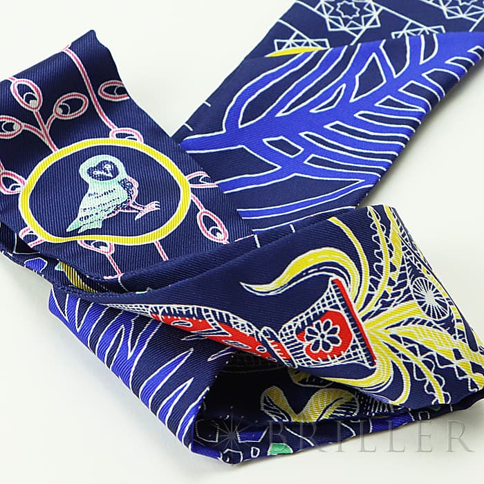 HERMES エルメス その他 ツイリー シルク LA DANCE DES AMAZONES　IM/INDIGO/JAUNE/MUL 16