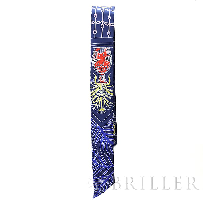 HERMES エルメス その他 ツイリー シルク LA DANCE DES AMAZONES　IM/INDIGO/JAUNE/MUL 1