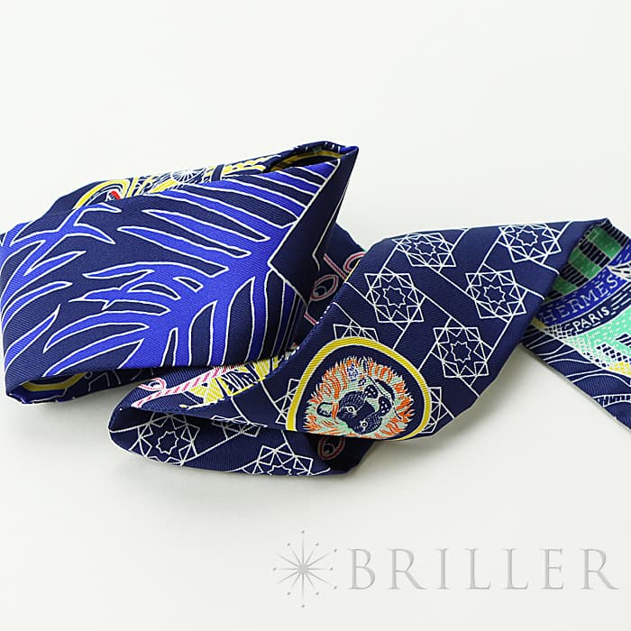 HERMES エルメス その他 ツイリー シルク LA DANCE DES AMAZONES　IM/INDIGO/JAUNE/MUL 23