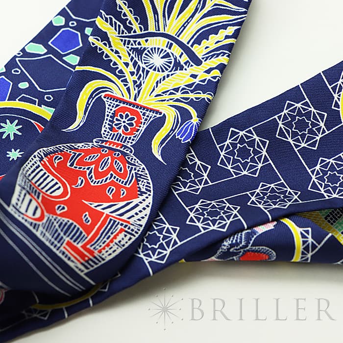 HERMES エルメス その他 ツイリー シルク LA DANCE DES AMAZONES　IM/INDIGO/JAUNE/MUL 24
