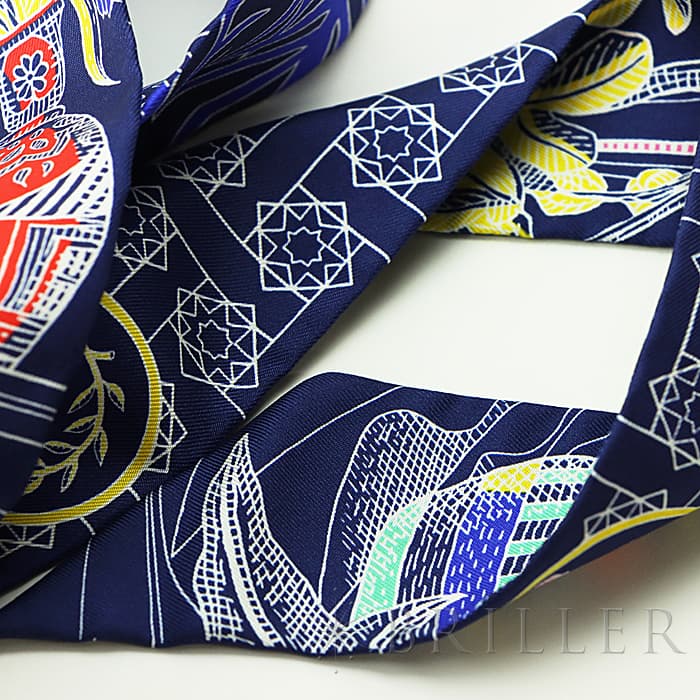 HERMES エルメス その他 ツイリー シルク LA DANCE DES AMAZONES　IM/INDIGO/JAUNE/MUL 27