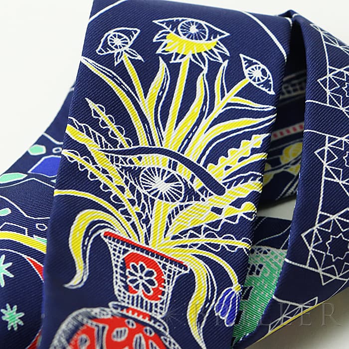 HERMES エルメス その他 ツイリー シルク LA DANCE DES AMAZONES　IM/INDIGO/JAUNE/MUL 4