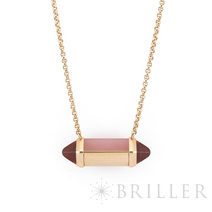 CARTIER カルティエ レ ベルランゴ ドゥ カルティエ ネックレス MM ピンクゴールド ピンクカルセドニー ガーネット B7224768 1