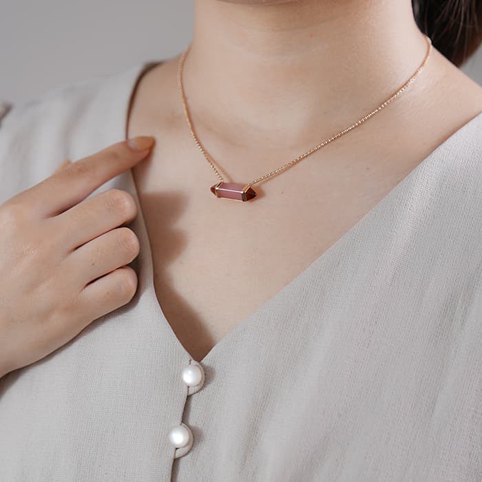 CARTIER カルティエ レ ベルランゴ ドゥ カルティエ ネックレス MM ピンクゴールド ピンクカルセドニー ガーネット B7224768 14