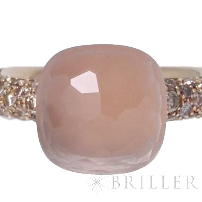 POMELLATO ポメラート ヌード リング ローズクオーツ カルセドニー ブラウンダイヤモンド ローズゴールド ホワイトゴールド PAC0040_O7000_BRCQR  10号 10