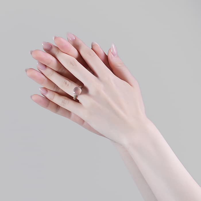 POMELLATO ポメラート ヌード リング ローズクオーツ カルセドニー ブラウンダイヤモンド ローズゴールド ホワイトゴールド PAC0040_O7000_BRCQR  10号 13