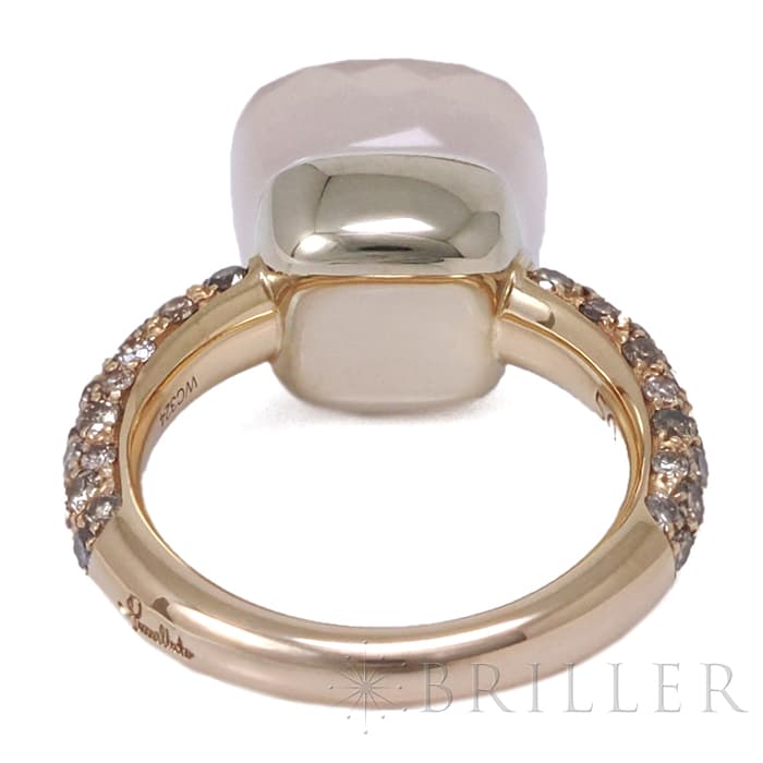 POMELLATO ポメラート ヌード リング ローズクオーツ カルセドニー ブラウンダイヤモンド ローズゴールド ホワイトゴールド PAC0040_O7000_BRCQR  10号 1