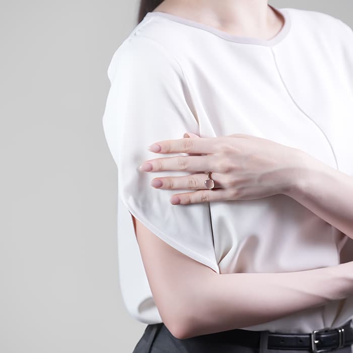 POMELLATO ポメラート ヌード リング ローズクオーツ カルセドニー ブラウンダイヤモンド ローズゴールド ホワイトゴールド PAC0040_O7000_BRCQR  10号 14