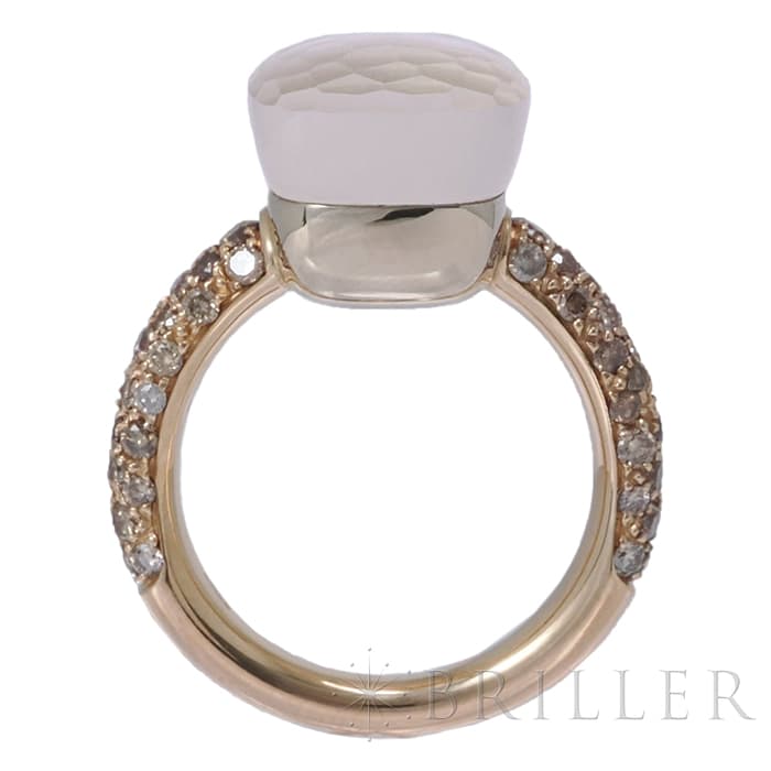 POMELLATO ポメラート ヌード リング ローズクオーツ カルセドニー ブラウンダイヤモンド ローズゴールド ホワイトゴールド PAC0040_O7000_BRCQR  10号 4