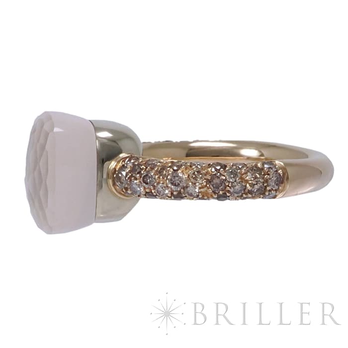 POMELLATO ポメラート ヌード リング ローズクオーツ カルセドニー ブラウンダイヤモンド ローズゴールド ホワイトゴールド PAC0040_O7000_BRCQR  10号 8