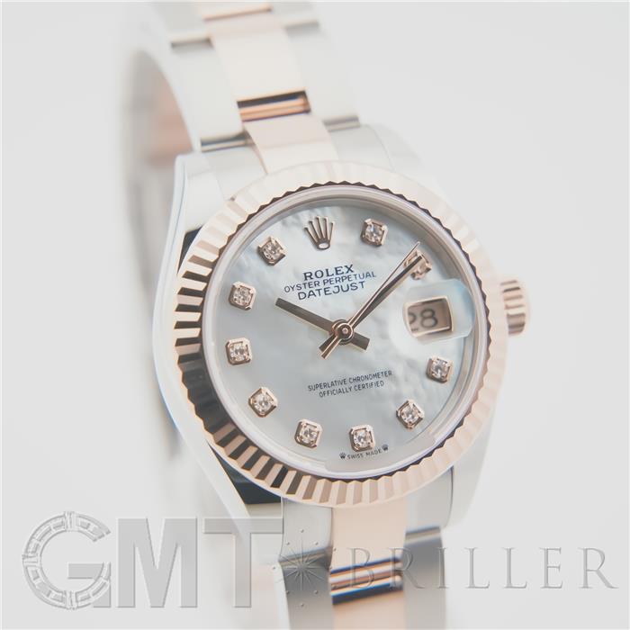 ROLEX ロレックス デイトジャスト 279171NG ホワイトシェル 10Pダイヤモンド オイスターブレスレット 5