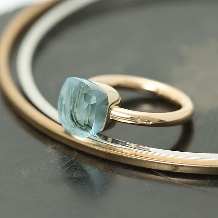 POMELLATO ポメラート ヌード リング クラシック ブルートパーズ ローズゴールド/ホワイトゴールド PAA1100_O6000_000OY 53 2