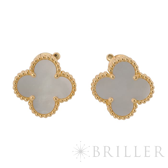 ヴィンテージアルハンブラ　マザーオブパール　イエローゴールド Vintage Alhambra pendant 18K yellow gold, Mother-of-pearl - Van