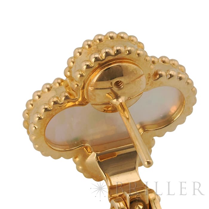 Van Cleef & Arpels ヴァン クリーフ&アーペル アルハンブラ ヴィンテージアルハンブラ イヤリング ピアス イエローゴールド マザーオブパール VCARA44100 9