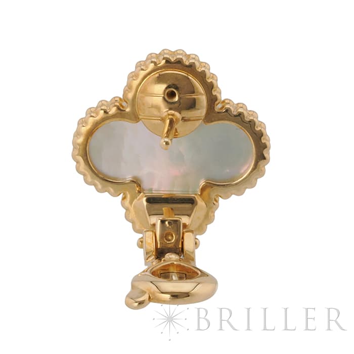 Van Cleef & Arpels ヴァン クリーフ&アーペル アルハンブラ ヴィンテージアルハンブラ イヤリング ピアス イエローゴールド マザーオブパール VCARA44100 12