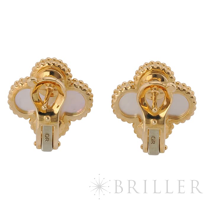 Van Cleef & Arpels ヴァン クリーフ&アーペル アルハンブラ ヴィンテージアルハンブラ イヤリング ピアス イエローゴールド マザーオブパール VCARA44100 1