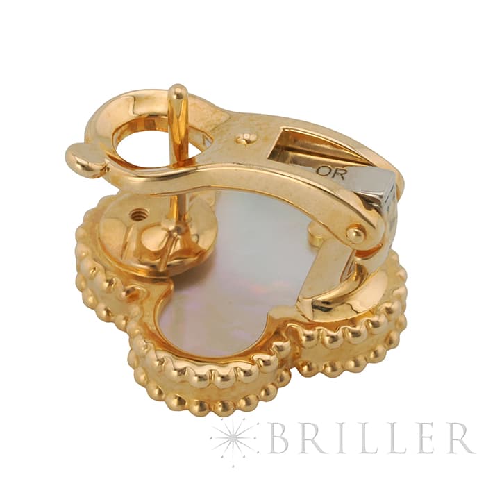Van Cleef & Arpels ヴァン クリーフ&アーペル アルハンブラ ヴィンテージアルハンブラ イヤリング ピアス イエローゴールド マザーオブパール VCARA44100 4