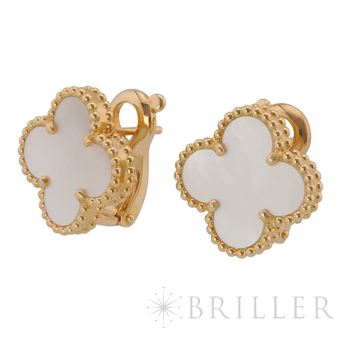 Van Cleef & Arpels ヴァン クリーフ&アーペル アルハンブラ ヴィンテージアルハンブラ イヤリング ピアス イエローゴールド マザーオブパール VCARA44100 5
