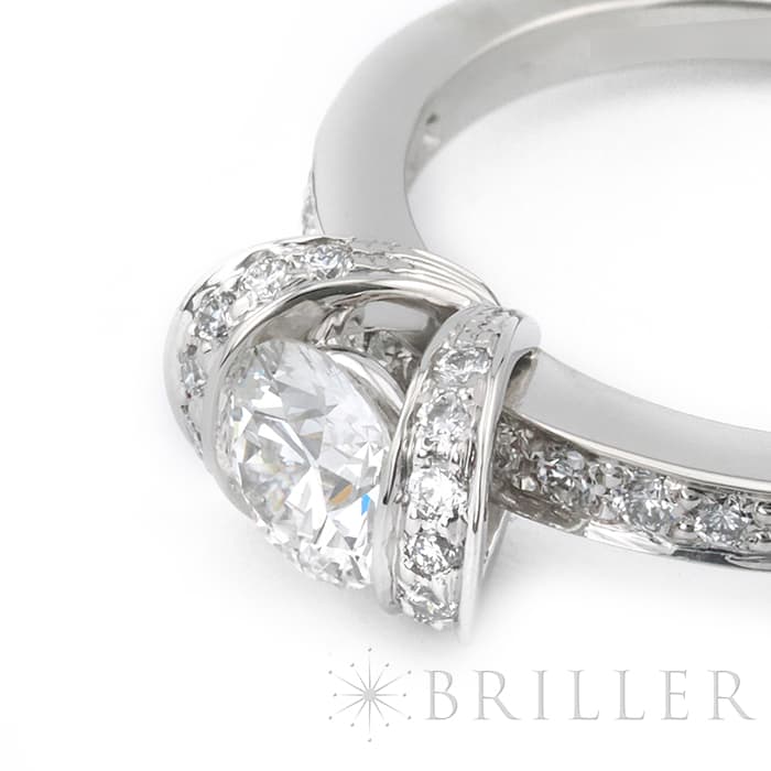 TIFFANY & Co. ティファニー リボン リング プラチナ ダイヤモンド 6