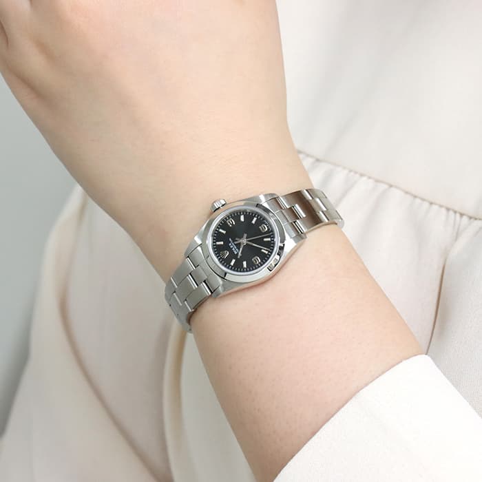 ROLEX ロレックス オイスターパーペチュアル レディ 76080 ブラック369 28
