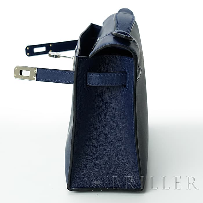 HERMES エルメス ケリー ポシェットケリー スイフト ネイビー シルバー金具 9