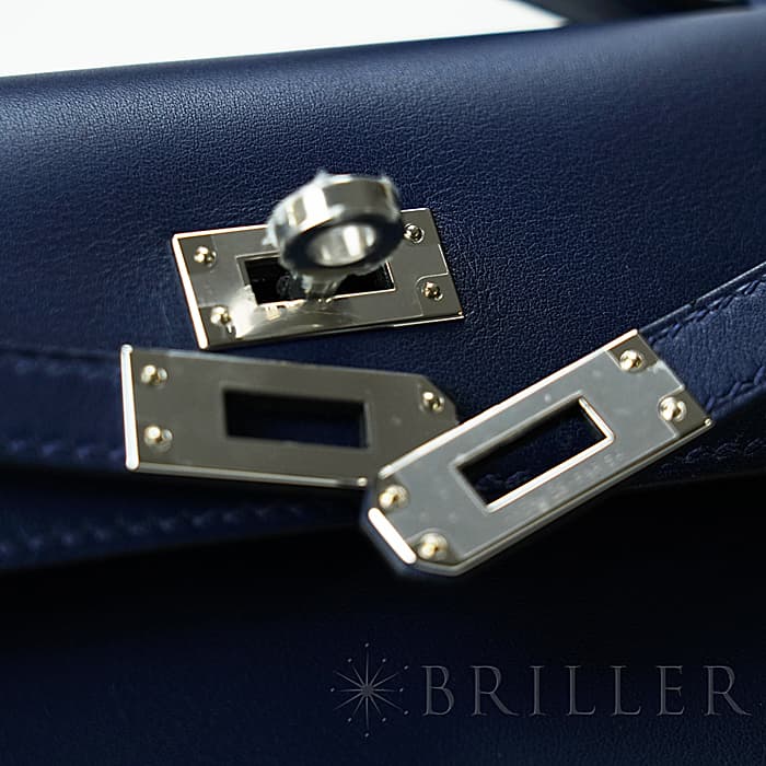 HERMES エルメス ケリー ポシェットケリー スイフト ネイビー シルバー金具 16