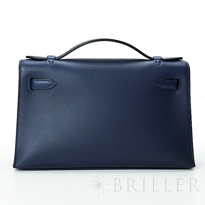HERMES エルメス ケリー ポシェットケリー スイフト ネイビー シルバー金具 1
