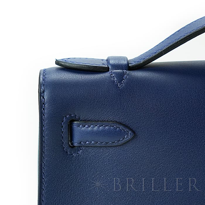 HERMES エルメス ケリー ポシェットケリー スイフト ネイビー シルバー金具 26