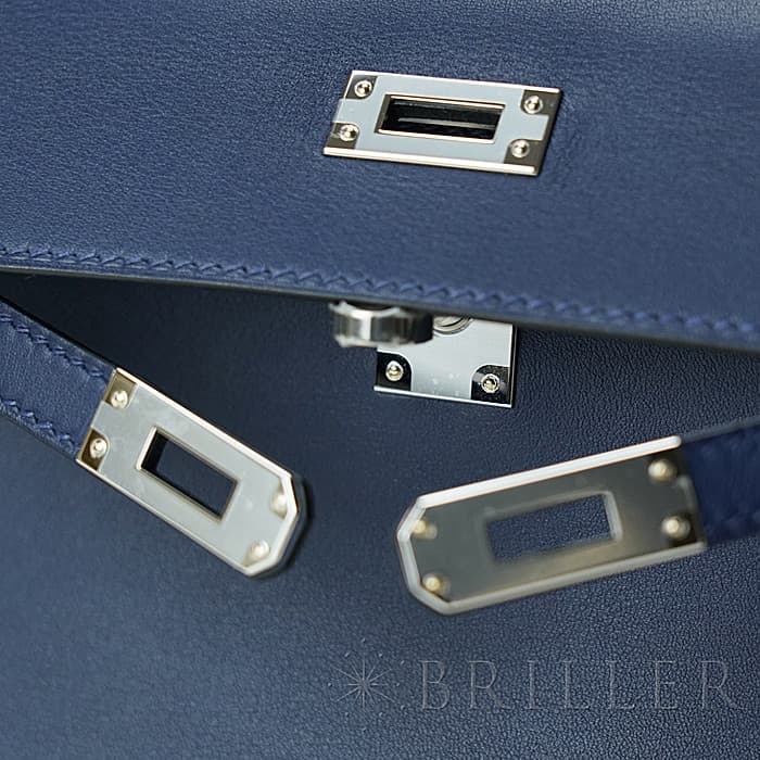 HERMES エルメス ケリー ポシェットケリー スイフト ネイビー シルバー金具 3