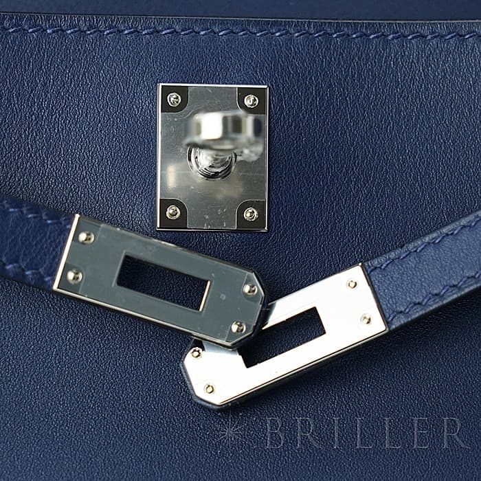 HERMES エルメス ケリー ポシェットケリー スイフト ネイビー シルバー金具 4