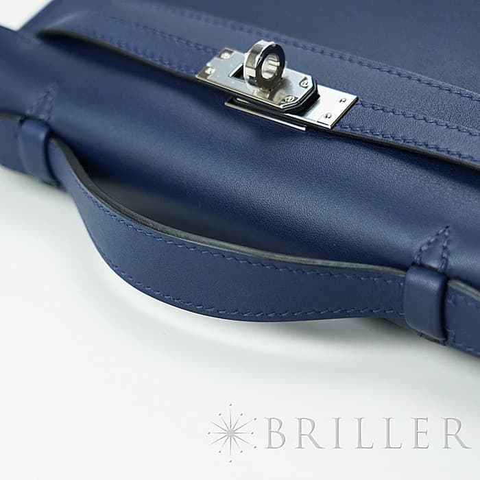 HERMES エルメス ケリー ポシェットケリー スイフト ネイビー シルバー金具 5