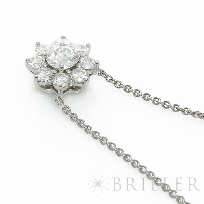 HARRY WINSTON ハリー・ウィンストン サンフラワーミニ ネックレス プラチナ ダイヤモンド PEDPNA003SF 9
