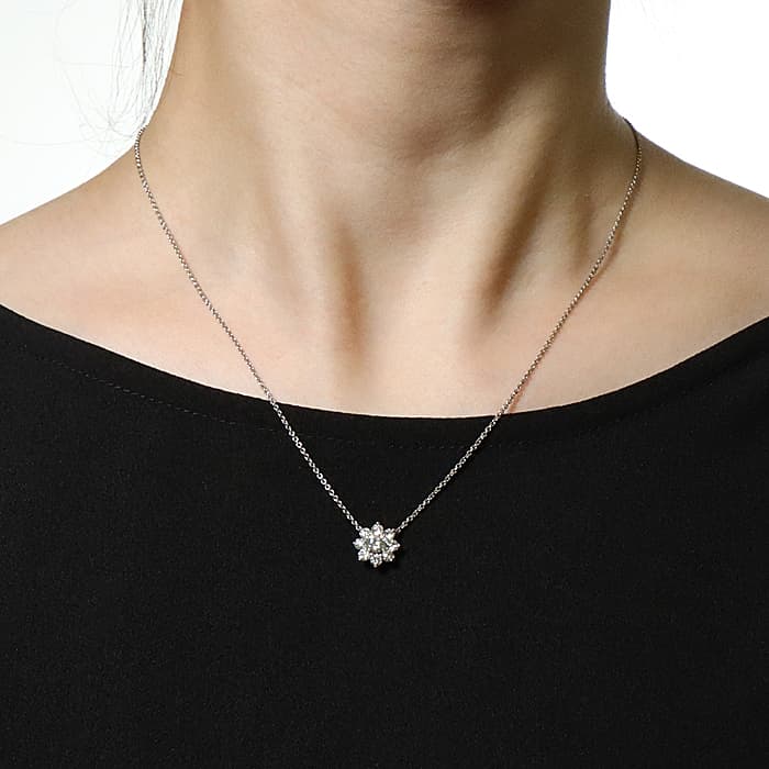 HARRY WINSTON ハリー・ウィンストン サンフラワーミニ ネックレス プラチナ ダイヤモンド PEDPNA003SF 14