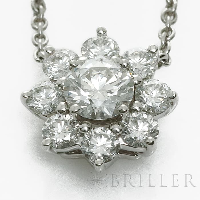 HARRY WINSTON ハリー・ウィンストン サンフラワーミニ ネックレス プラチナ ダイヤモンド PEDPNA003SF 8