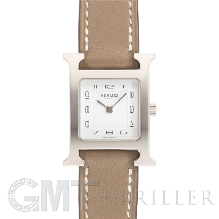 未使用)HERMES エルメス Hウォッチ PM エトゥープ シルバー HH1.210