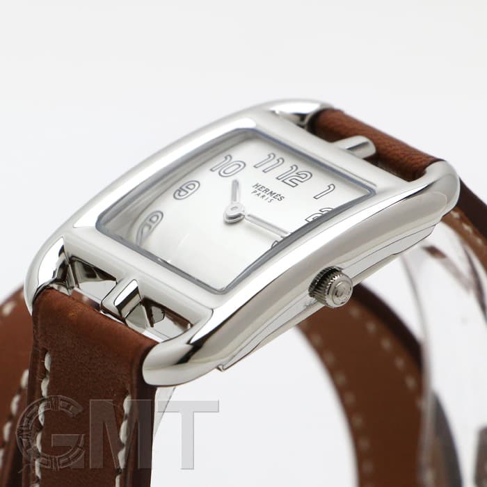 HERMES エルメス ケープコッド CC1.210.220/VBA1-I 040233WW00 ケープコッド クォーツ ドゥブルトゥール ナチュラルブラウン 17