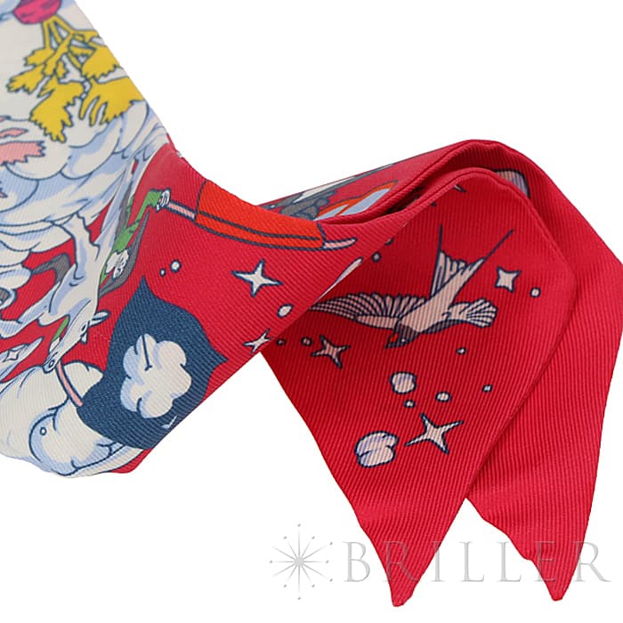 HERMES エルメス ツイリー シルク SUR MON NUAGE 私の雲 ローズヴィフ／ブルー／マルチカラー 22