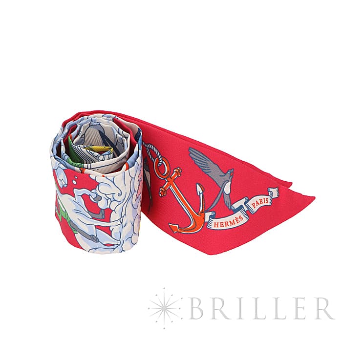 HERMES エルメス ツイリー シルク SUR MON NUAGE 私の雲 ローズヴィフ／ブルー／マルチカラー 27