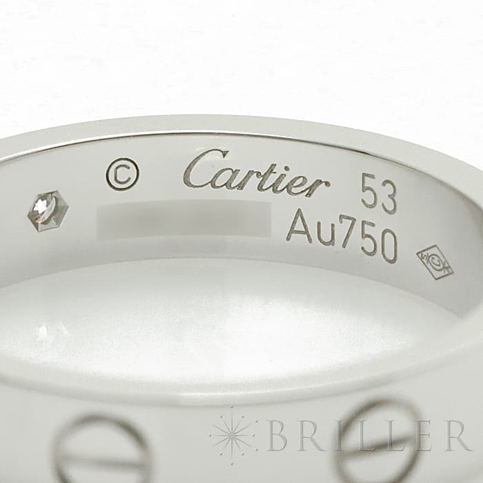 CARTIER カルティエ ラブ リング スモールモデル ホワイトゴールド ダイヤモンド1石 13号 B4050500 4