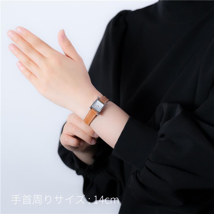 HERMES エルメス Hウォッチ HH1.110 ミニ シルバー ゴールド【未使用】 28
