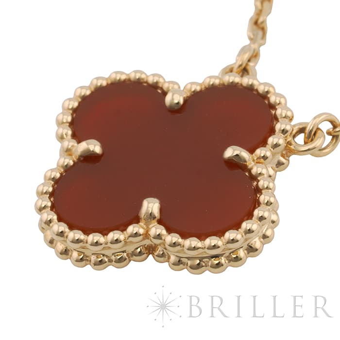 Van Cleef & Arpels ヴァン クリーフ&アーペル アルハンブラ ヴィンテージアルハンブラ ペンダント ネックレス イエローゴールド カーネリアン VCARD38500 9