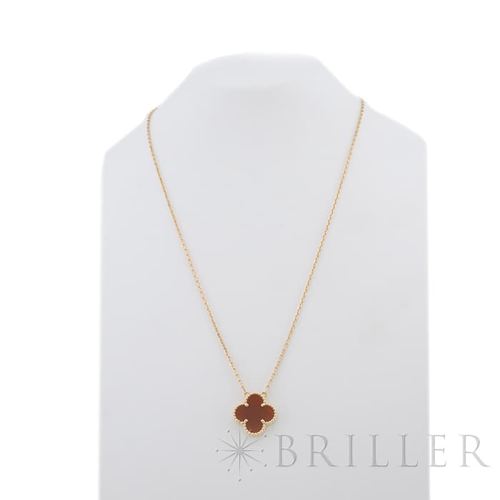 Van Cleef & Arpels ヴァン クリーフ&アーペル アルハンブラ ヴィンテージアルハンブラ ペンダント ネックレス イエローゴールド カーネリアン VCARD38500 13
