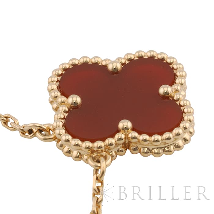 Van Cleef & Arpels ヴァン クリーフ&アーペル アルハンブラ ヴィンテージアルハンブラ ペンダント ネックレス イエローゴールド カーネリアン VCARD38500 6