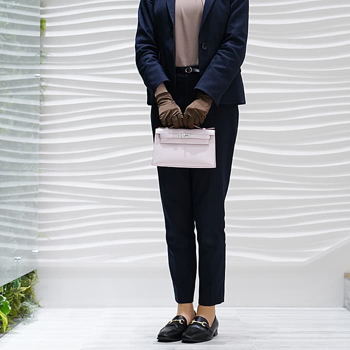 HERMES エルメス ポシェットケリー スイフト モーヴペール シルバー金具 29